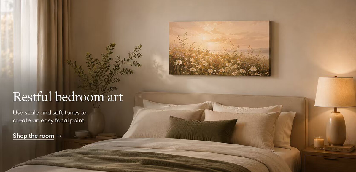 Restful bedroom art